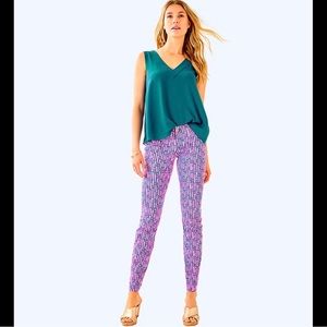 Lilly Pulitzer Kelly Skinny Ankle Pant, Size 6 Mandevilla Pink Slathouse Stripe
